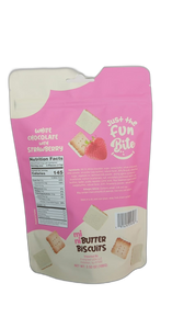 Just the Fun Bite Strawberry White Chocolate Covered Mini Butter Biscuits