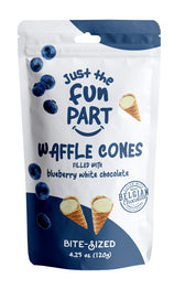 Blueberry White Chocolate Waffle Cones — Just The Fun Part bag