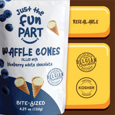 Blueberry White Chocolate Waffle Cones — resealable bag