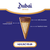 Just the Fun Part Dubai Style Cones - Milk Chocolate & Hazelnut Cream with Crispy Kadaifi