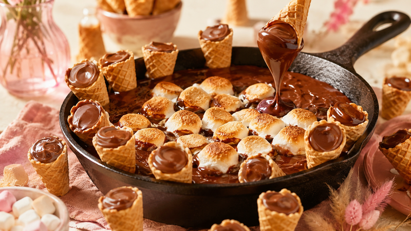 S'mores Cone Skillet Dip