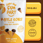 Orange Dark Chocolate Waffle Cones — resealable bag