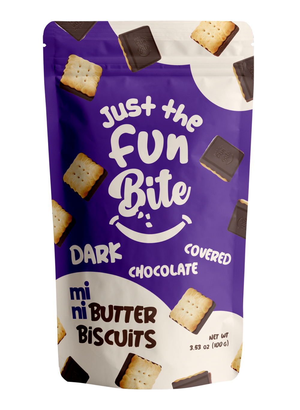Just the Fun Bite Dark Chocolate Covered Mini Butter Biscuits