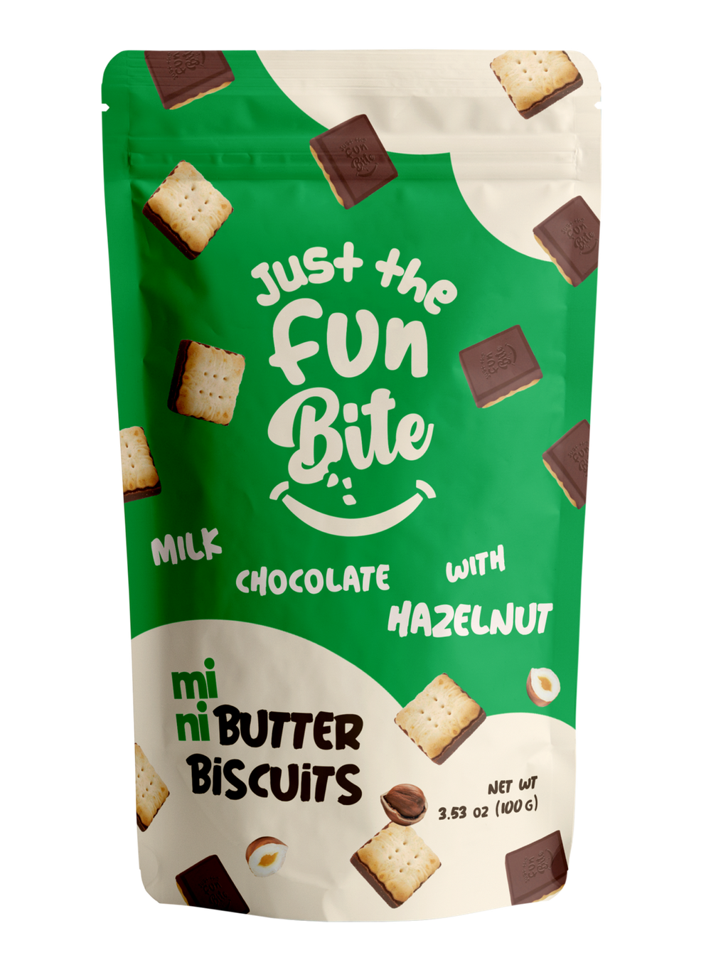 Just the Fun Bite Hazelnut Milk Chocolate Covered Mini Butter Biscuits