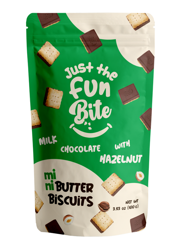 Just the Fun Bite Hazelnut Milk Chocolate Covered Mini Butter Biscuits