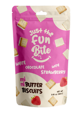 Just the Fun Bite Strawberry White Chocolate Covered Mini Butter Biscuits