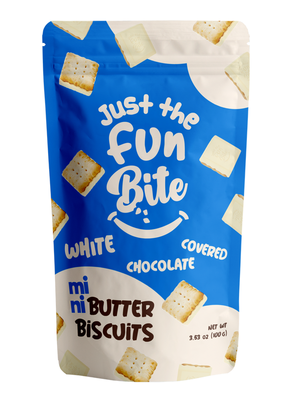 Just the Fun Bite White Chocolate Covered Mini Butter Biscuits