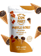 Just the Fun Part Waffle Cones filled with Caramel Milk Chocolate