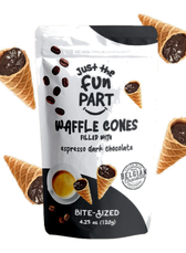 Just the Fun Part Waffle Cones filled with Espresso Dark Chocolate