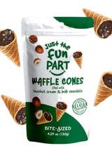 Just the Fun Part Waffle Cones filled with Hazelnut Cream & Milk Chocolate