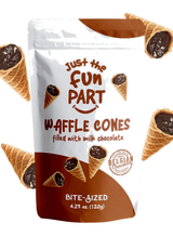 Just the Fun Part Waffle Cones filled with Milk Chocolate