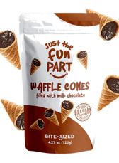 Just the Fun Part Waffle Cones filled with Milk Chocolate