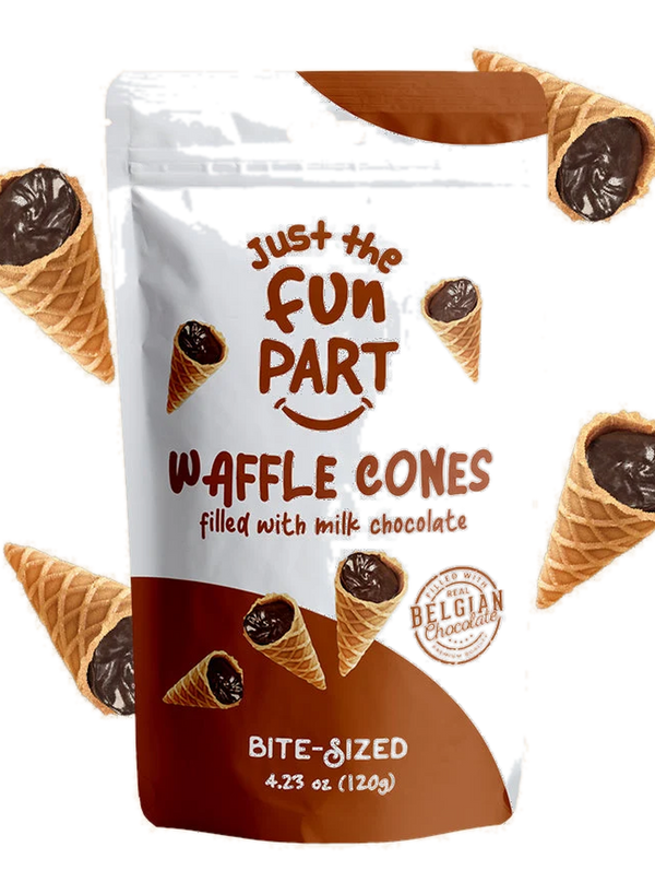 Just the Fun Part Waffle Cones filled with Milk Chocolate