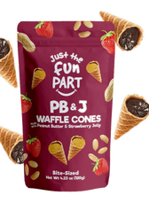 Just the Fun Part Waffle Cones filled with Peanut Butter & Strawberry Jelly