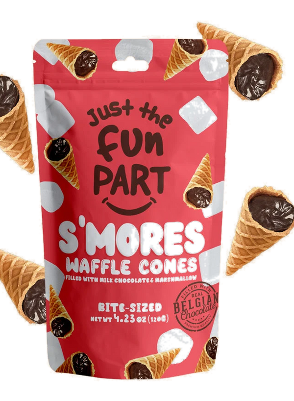 Just the Fun Part Waffle Cones filled with Marshmallow & Milk Chocolate