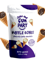 Just the Fun Part Waffle Cones filled with White Chocolate