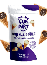 Just the Fun Part Waffle Cones filled with White Chocolate