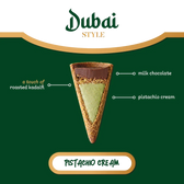 Just the Fun Part Dubai Style Cones - Milk Chocolate & Pistachio Cream with Crispy Kadaifi (4.23 oz)
