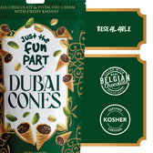 Just the Fun Part Dubai Style Cones - Milk Chocolate & Pistachio Cream with Crispy Kadaifi (4.23 oz)