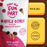 Raspberry Milk Chocolate Waffle Cones — resealable bag
