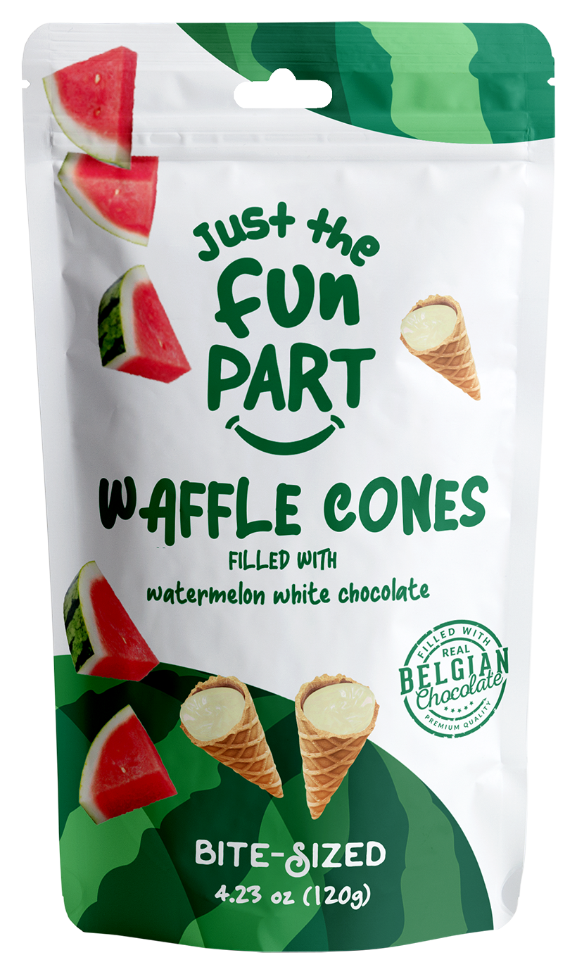 Watermelon White Chocolate Waffle Cones — Just The Fun Part bag