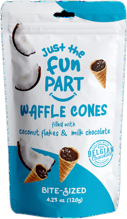 Coconut waffle cones pouch