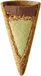 Cross-section of a Dubai Pistachio cone showing the triple filling